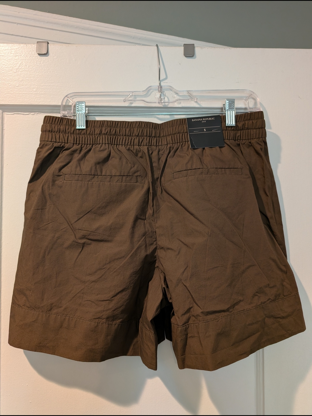Banana Republic Olive Green Drawstring Poplin Cotton Shorts BNWT - Picture 4 of 6